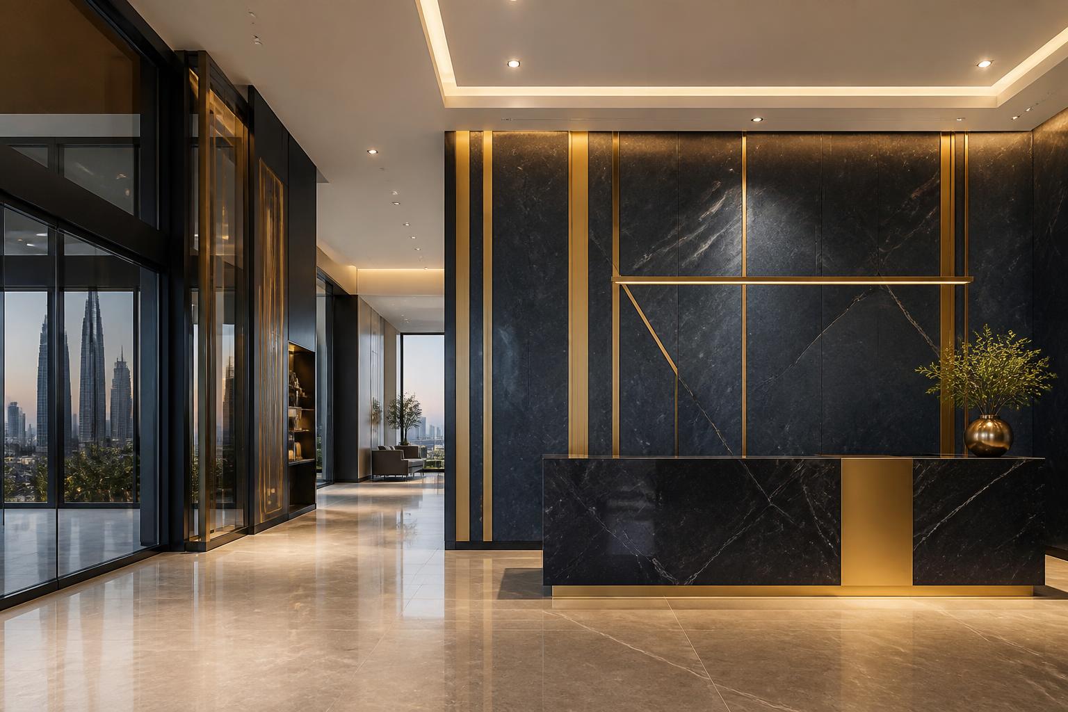 Reception lobby of the EasyPRO UAE office in Dubai