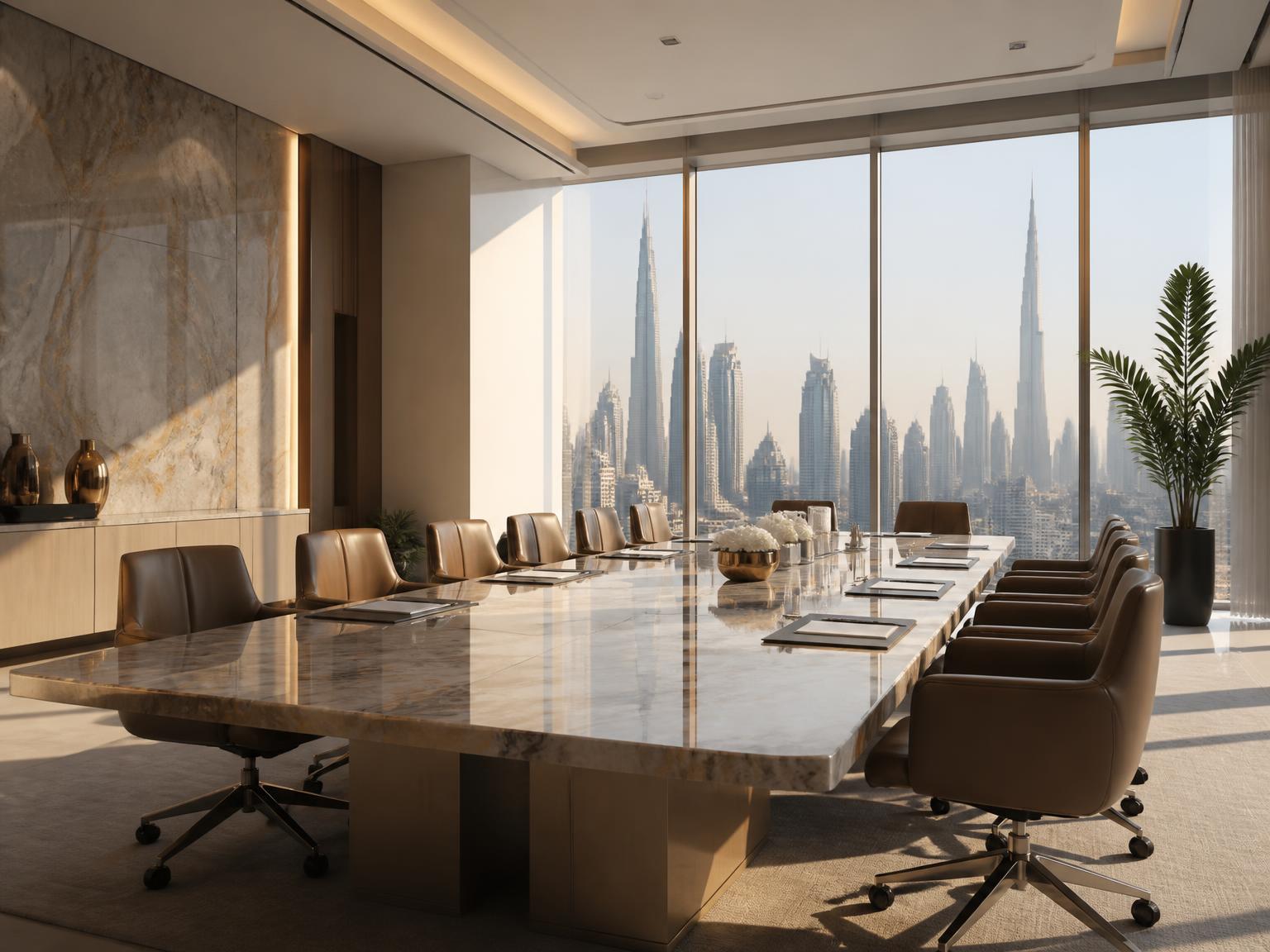 Luxury boardroom in the EasyPRO UAE Dubai office